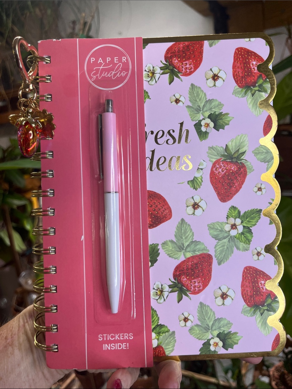 Pink & White Pen Spiral Notebook - Fresh Ideas